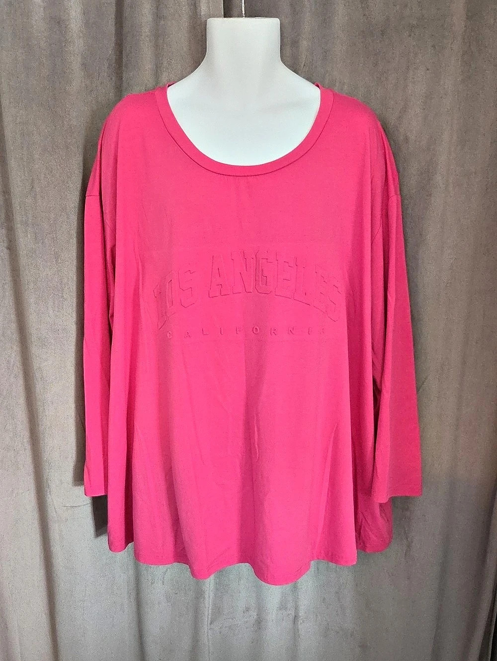 SHEIN FIT Los Angeles Graphic Long Sleeve Tee Long Sleeve Top in Pink Size 28/30